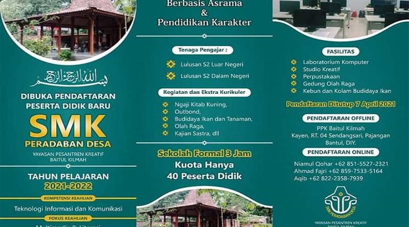 PPDB SMK Peradaban Desa Bantul Yogyakarta