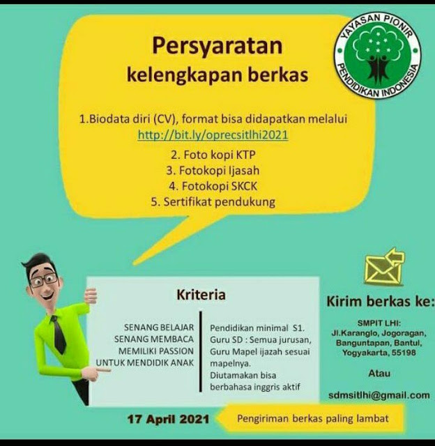 Loker Guru Yayasan Pionir Pendidikan Indonesia