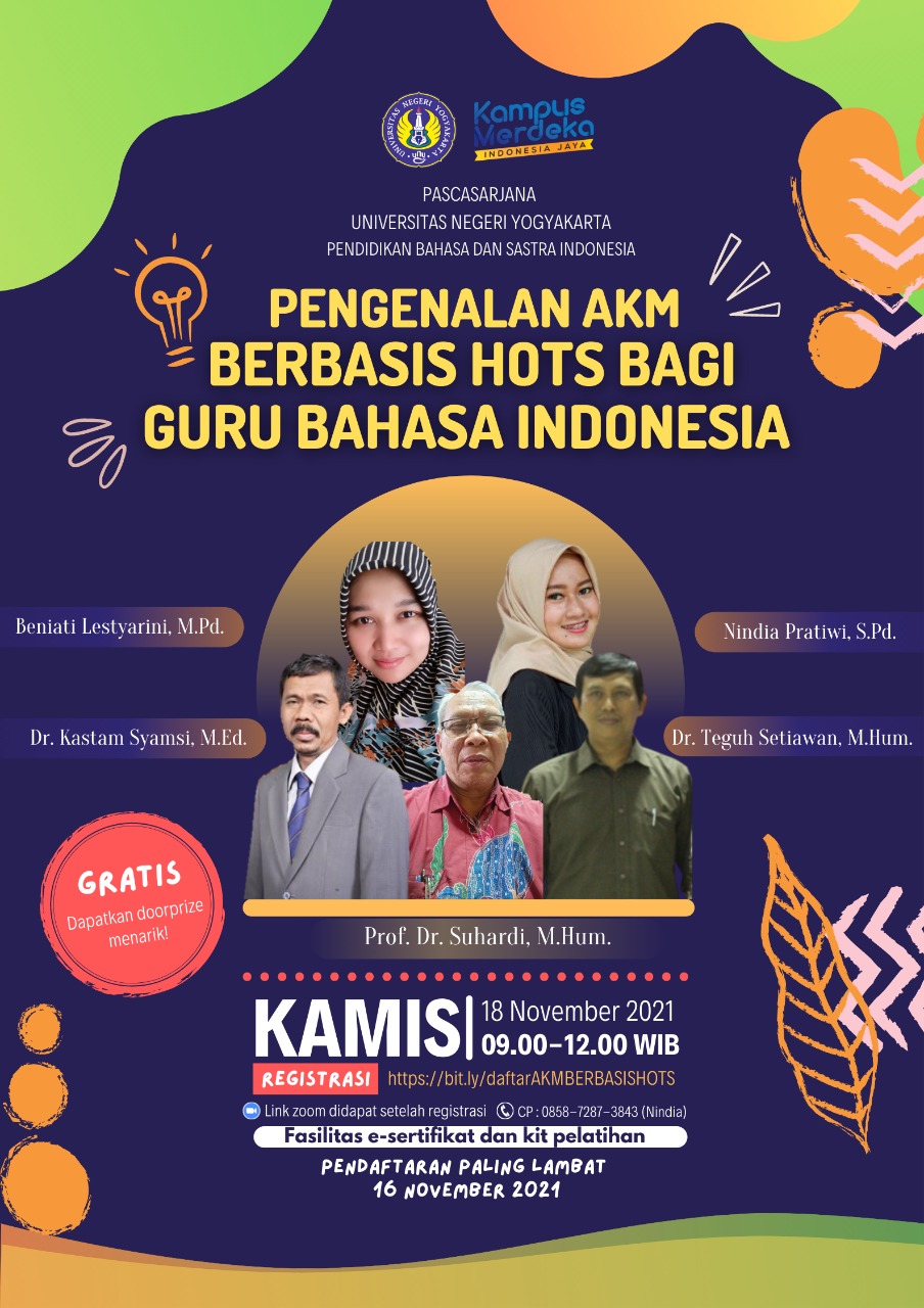 Pengenalan AKM Berbasis HOTS bagi Guru Bahasa Indonesia