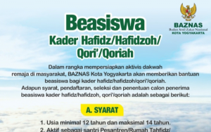Beasiswa Kader Hafidz dan Qari Baznas Yogyakarta