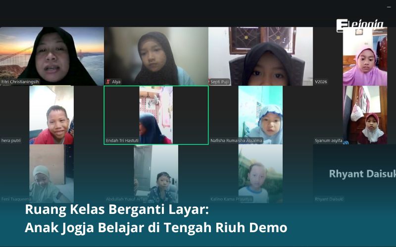Ruang Kelas Berganti Layar Anak Jogja Belajar di Tengah Riuh Demo