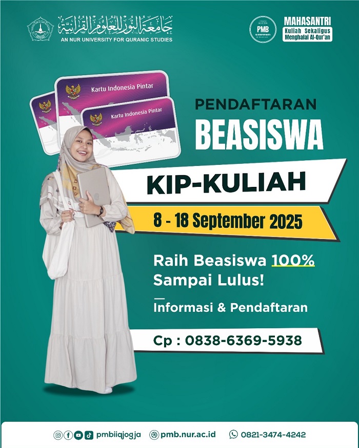 Telah Dibuka! Beasiswa Program KIP Kuliah IIQ An Nur Yogyakarta 2025