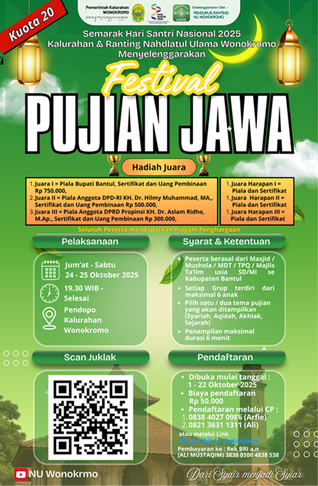 Lomba Festival Pujian Jawa untuk Semarak Hari Santri Nasional 2025