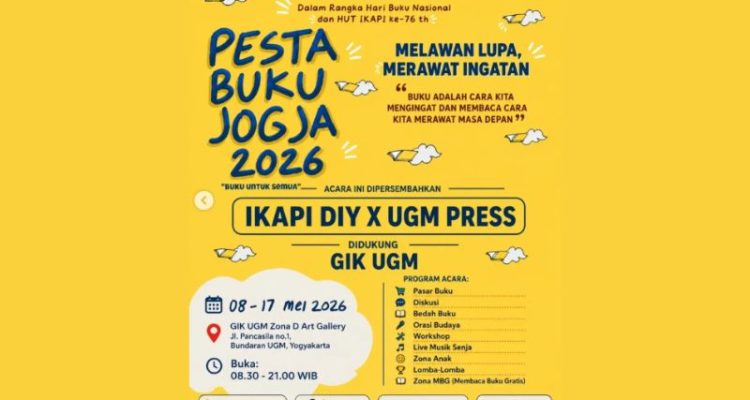 Pesta Buku Jogja 2026 Resmi Dibuka, GIK UGM Jadi Pusat Literasi dan Kreativitas