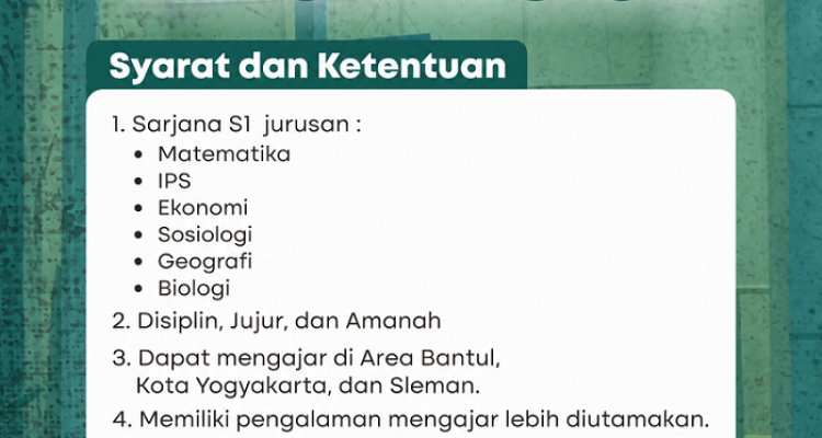 Loker Guru Bimbl Bantul Yogyakarta
